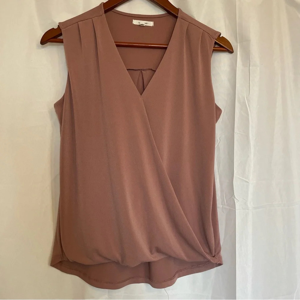 MAURICES Women’s Pink Mauve Sleeveless Blouse V Neck Size XS